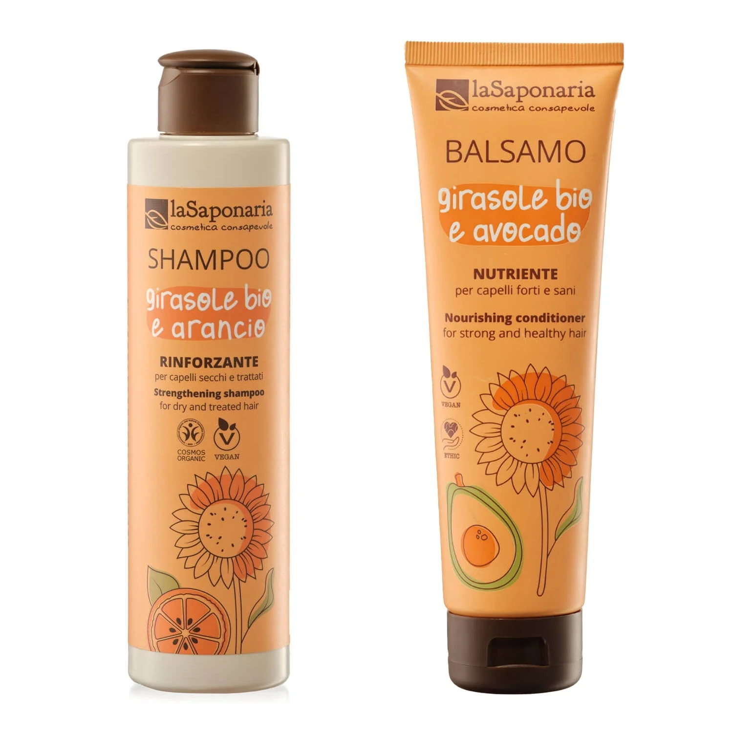 laSaponaria Organic Shampoo with Sunflower and Sweet Orange 30 ml