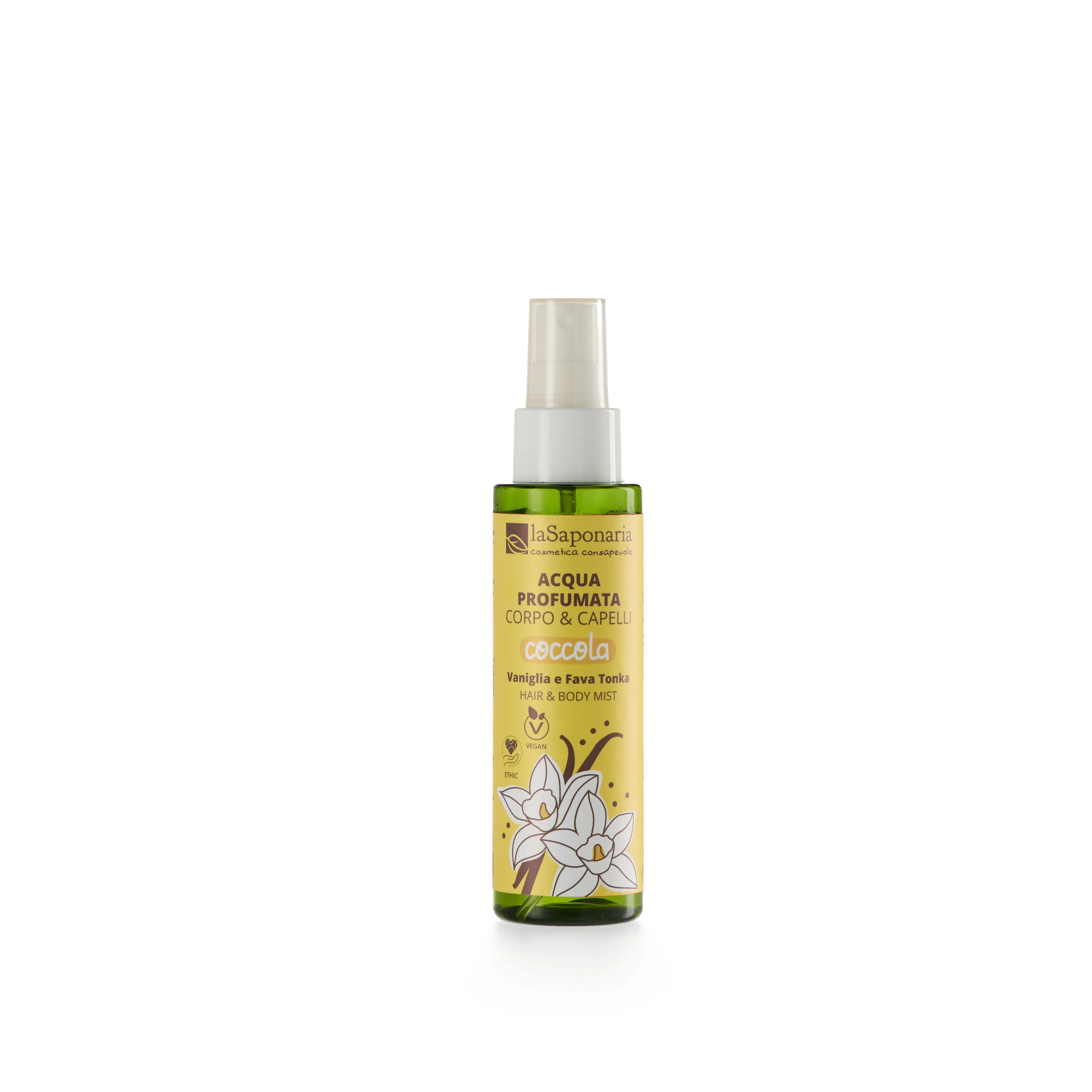 laSaponaria Body & Hair Mist Pamper - Vanilla & Tonka (100 ml) - for body and hair