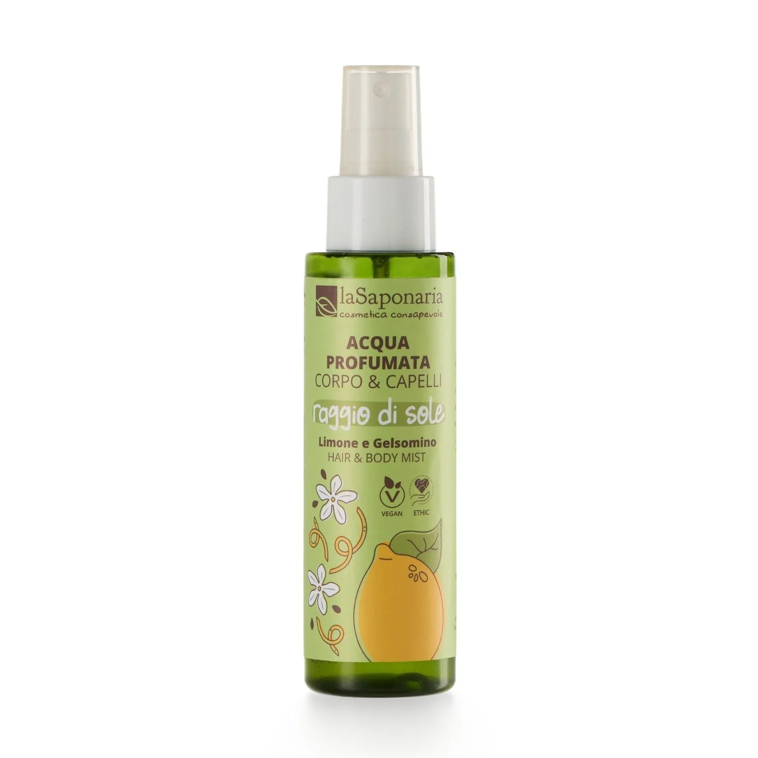 laSaponaria Body & Hair Mist SunBeam - Lemon & Jasmine (100 ml) - for body and hair