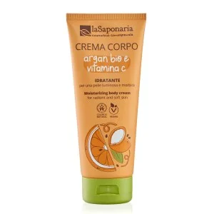 laSaponaria Moisturizing Body Cream with Organic Argan Oil and Vitamin C 200 ml - For Radiant and Soft Skin