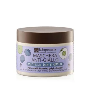 laSaponaria No Yellow Mask for Grey Hair with Amla and Blueberry (200 ml) - neutralizes yellow undertones