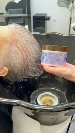 laSaponaria No Yellow Mask for Grey Hair with Amla and Blueberry (200 ml) - neutralizes yellow undertones