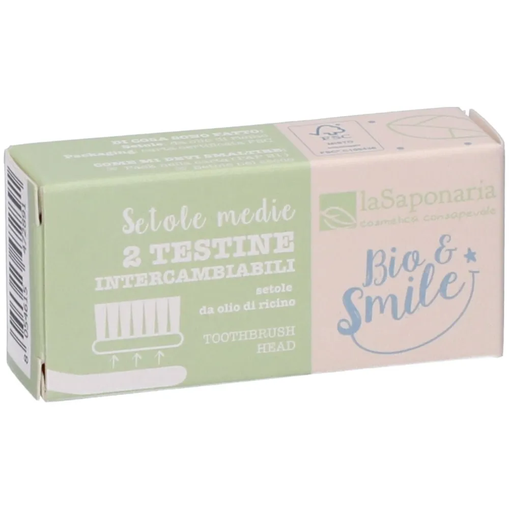 laSaponaria Replacement toothbrush heads (medium) (2 pcs)