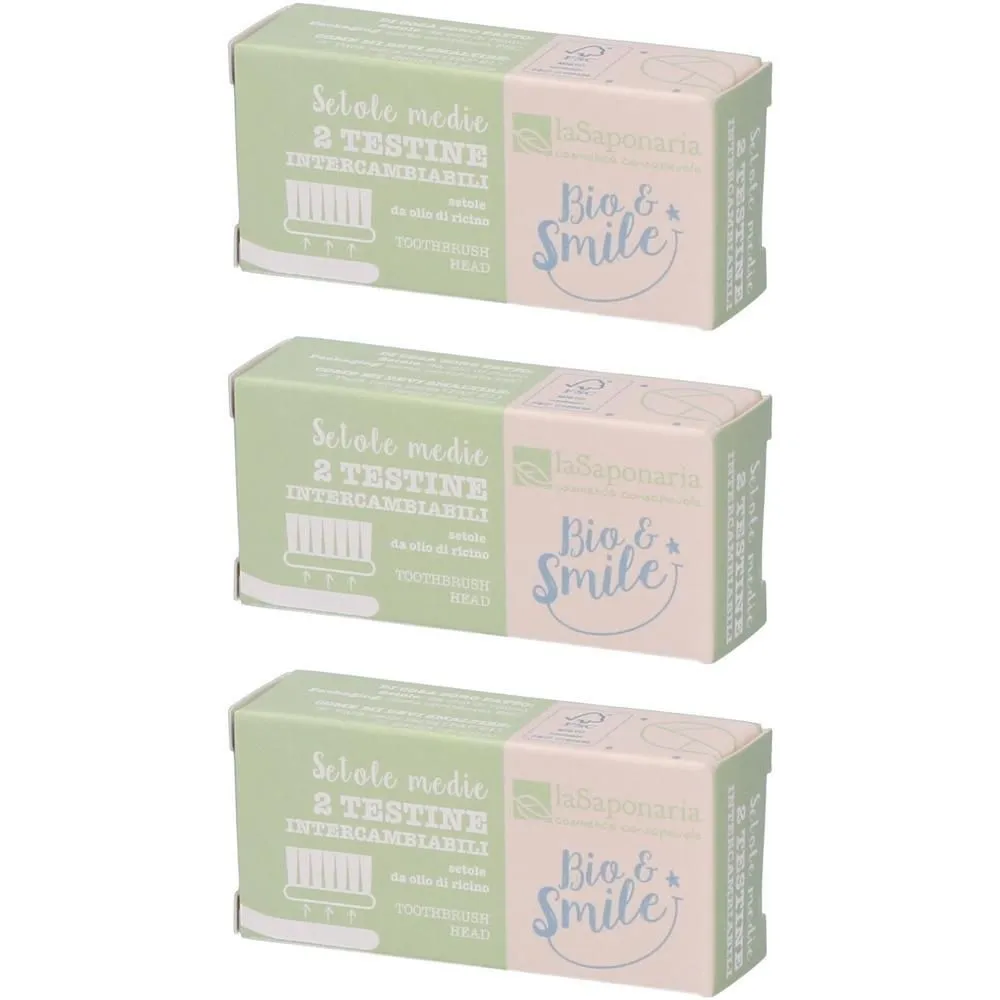 laSaponaria Replacement toothbrush heads (medium) (2 pcs)