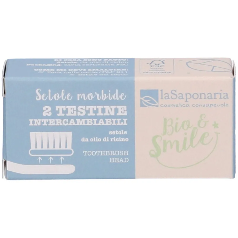laSaponaria Replacement toothbrush heads (soft) (2 pcs)