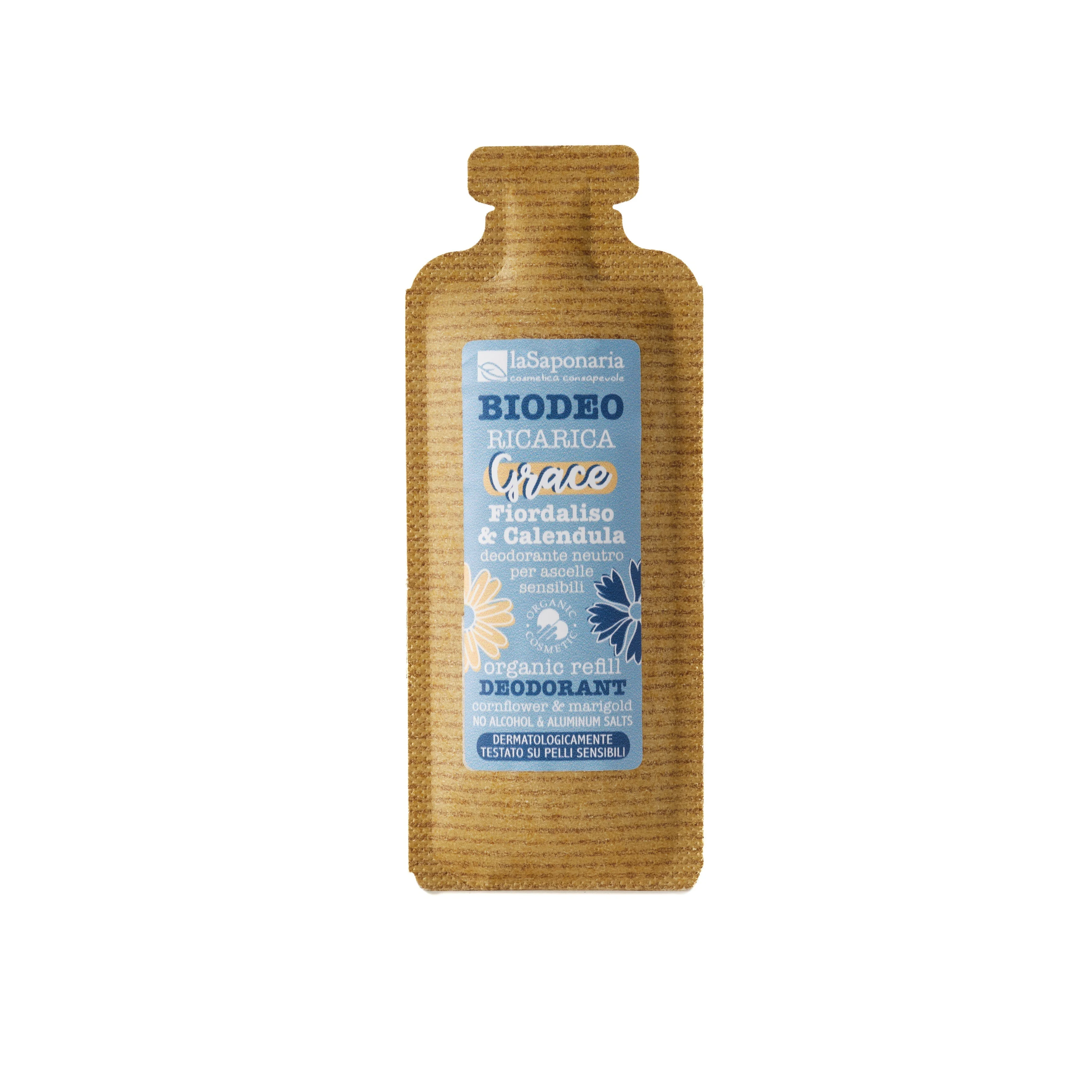 laSaponaria Refill for Grace Roll-On Deodorant - Organic, Fragrance-Free (40 ml) - For Sensitive Skin
