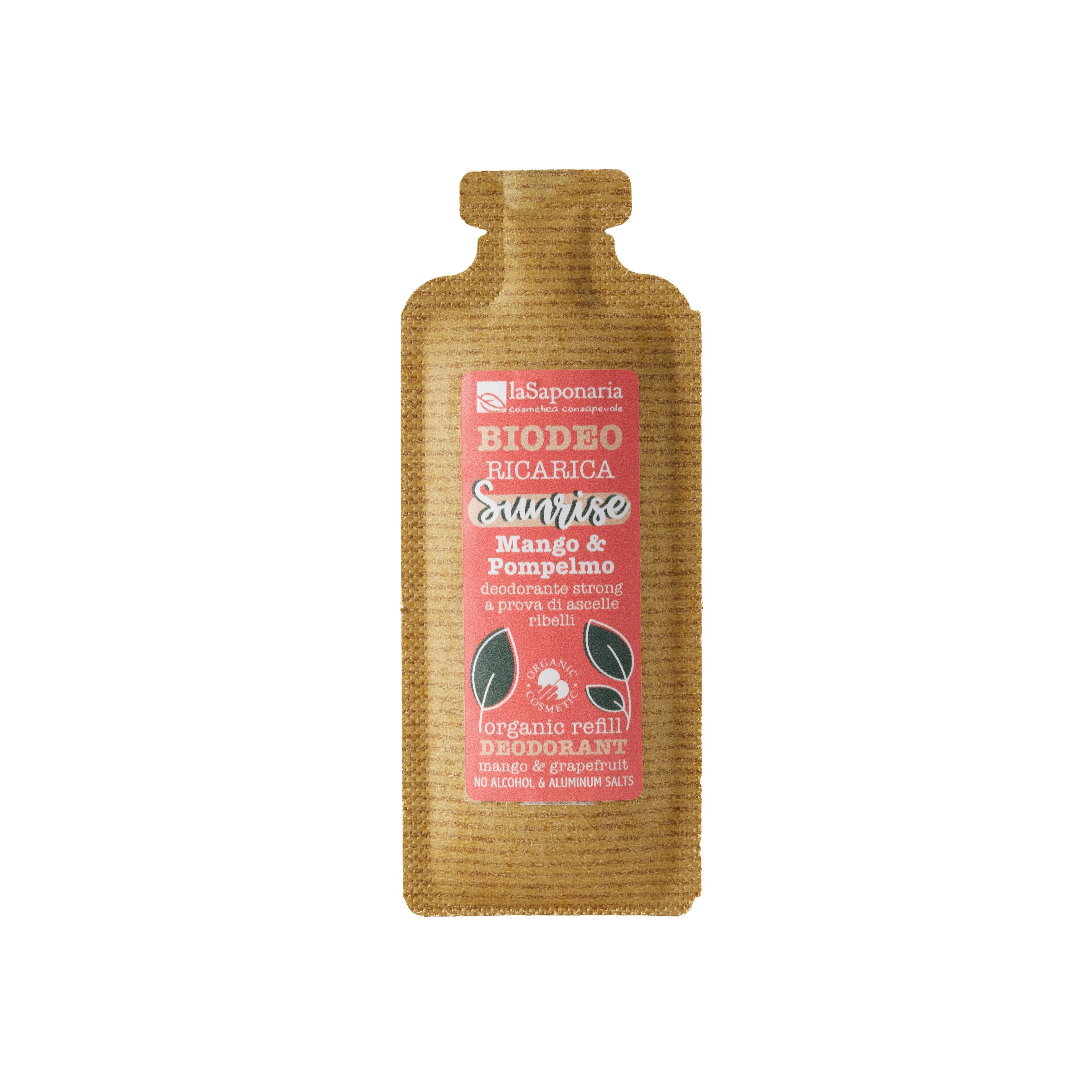 laSaponaria Sunrise Roll-On Deodorant Refill - Mango & Grapefruit Organic (40 ml) - Tropical Scent