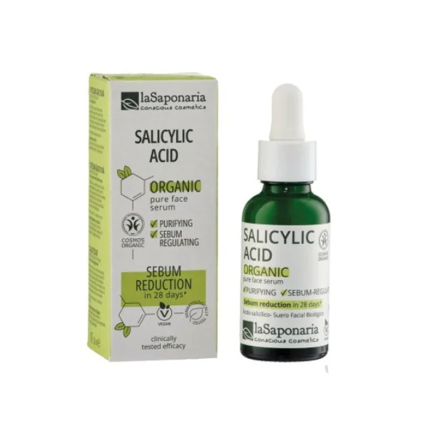 laSaponaria Facial Serum - Organic Salicylic Acid (30 ml) - for acne-prone skin