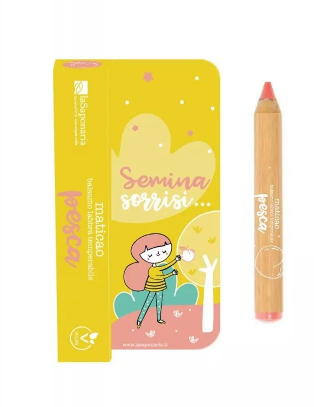 laSaponaria Maticao Tinted Lip Balm Crayon - Peach (2.5 g)