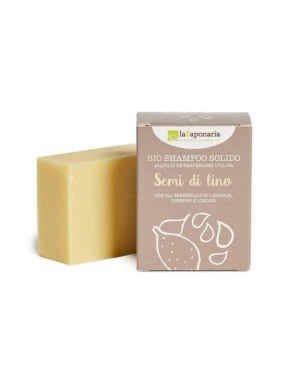 Solid 2-in-1 Body and Hair Soap with Organic Flaxseed Oil (100 g) - in Paper Packaging
