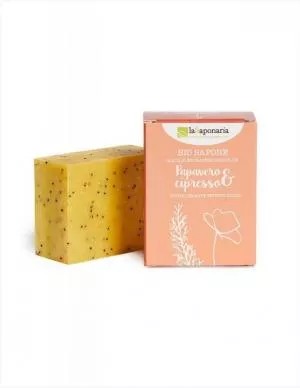 laSaponaria Solid olive soap BIO - Poppy and cypress (100 g)