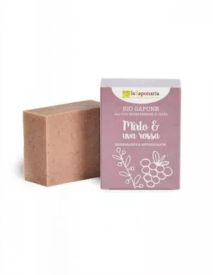 laSaponaria Solid olive soap BIO - Myrtle and red grapes (100 g)