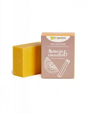 laSaponaria Solid olive soap BIO - Orange and cinnamon (100 g)