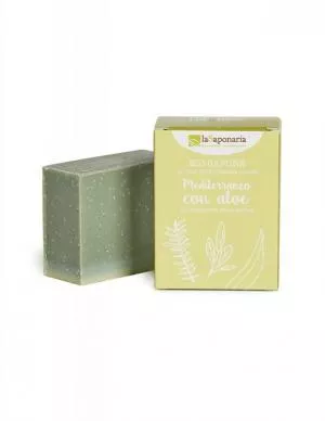 laSaponaria Solid olive soap BIO - Mediterranean herbs with aloe (100 g)