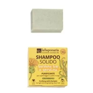 laSaponaria Solid anti-dandruff cleansing shampoo (50 g) - packed in recycled carton