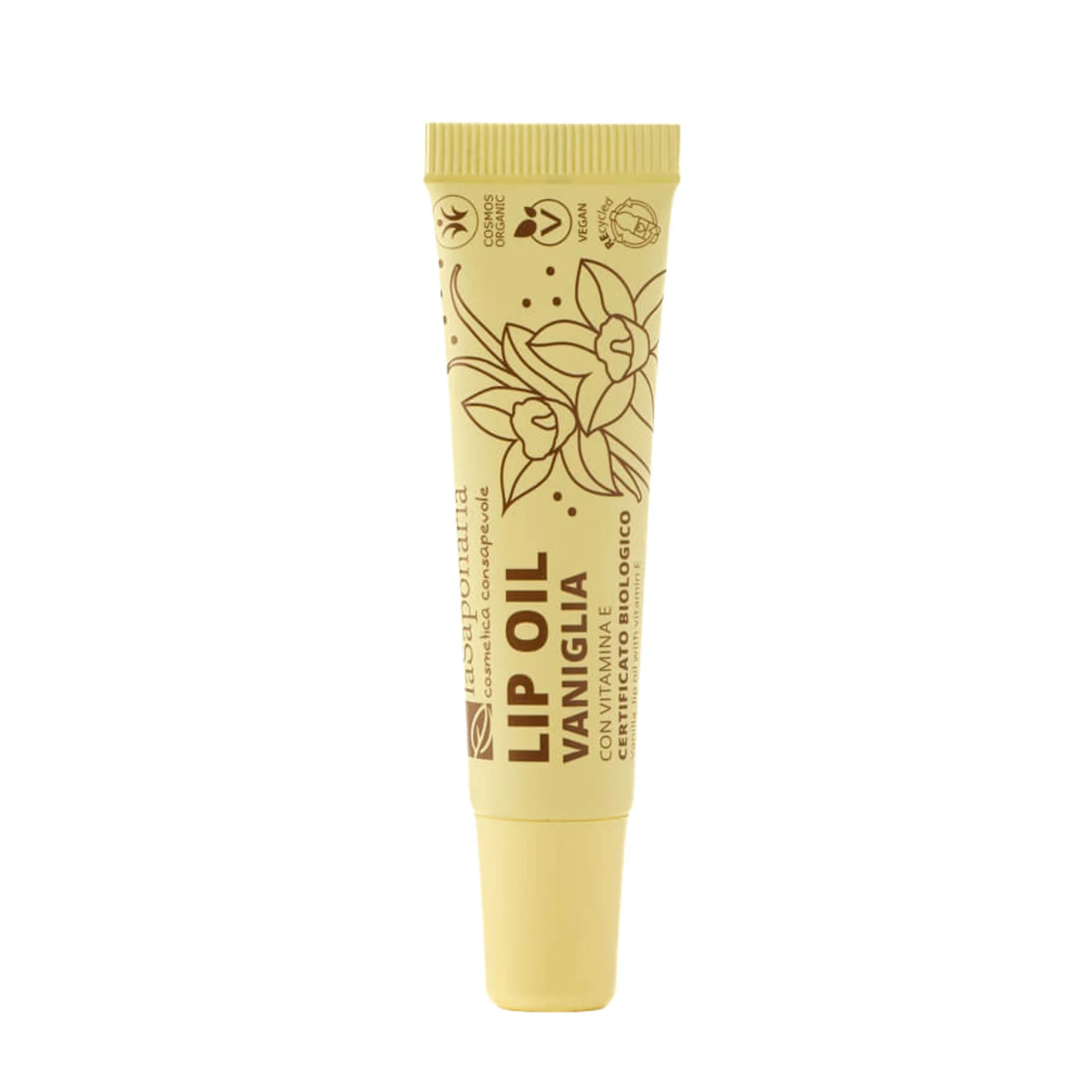 laSaponaria Nourishing Vanilla Lip Oil BIO - Clear (12 ml) - for Glossy, Deeply Nourished Lips