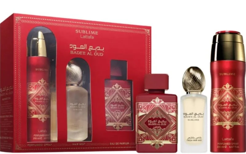 Badee Al Oud Sublime gift set - 100 ml + Perfumed Spray 200 ml + Hair mist parfémovaná voda 50 ml