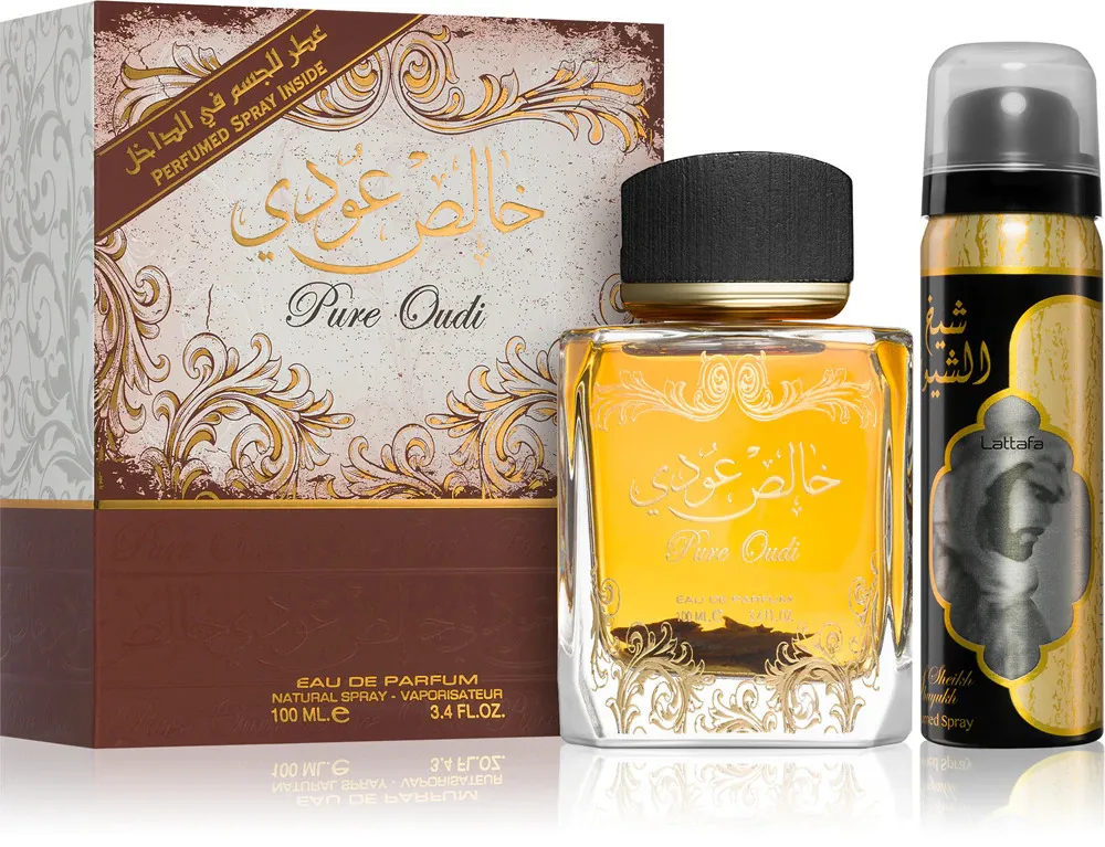 Pure Oudi gift set unisex eau de parfum 100 ml + deodorant spray 50 ml 100 ml + deospray 50 ml