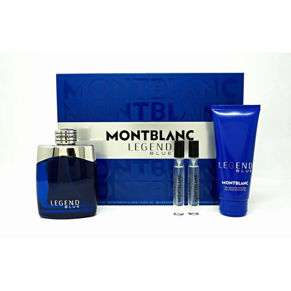 Legend Blue 100 ml + Hair & Body Shower Gel 100 ml + 2 x EDP Mini Eau de Parfum for Men 8 ml