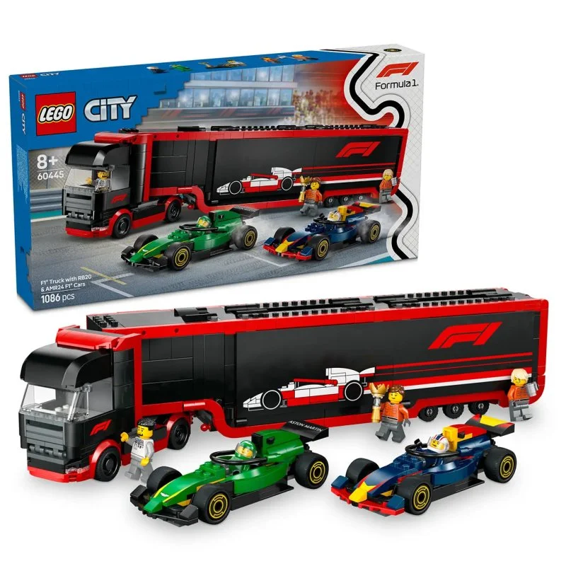 City 60445 F1® Truck with F1® RB20 and AMR24 Cars