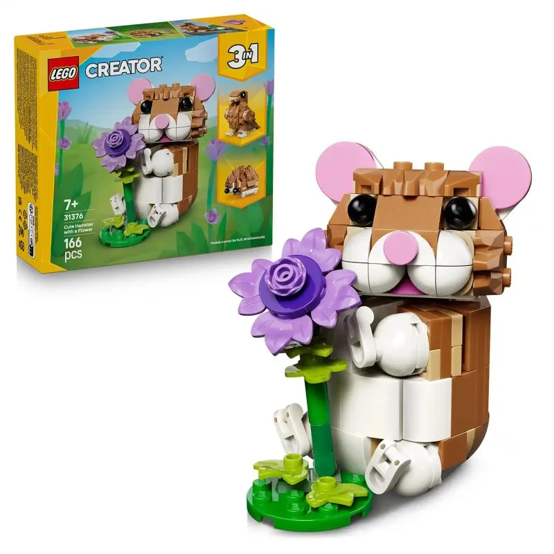 Creator 3 in 1 31376 Cute Hamster with Flowers