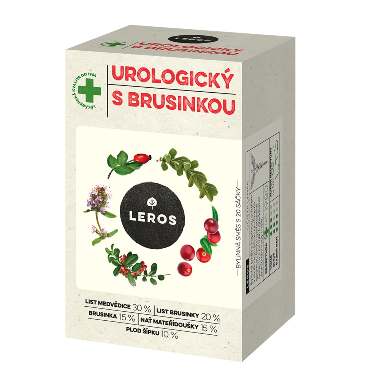 LEROS Urological Herbal Tea with Cranberry - Infusion Bags (20 x 1.5 g) - Supports Urinary Tract Health