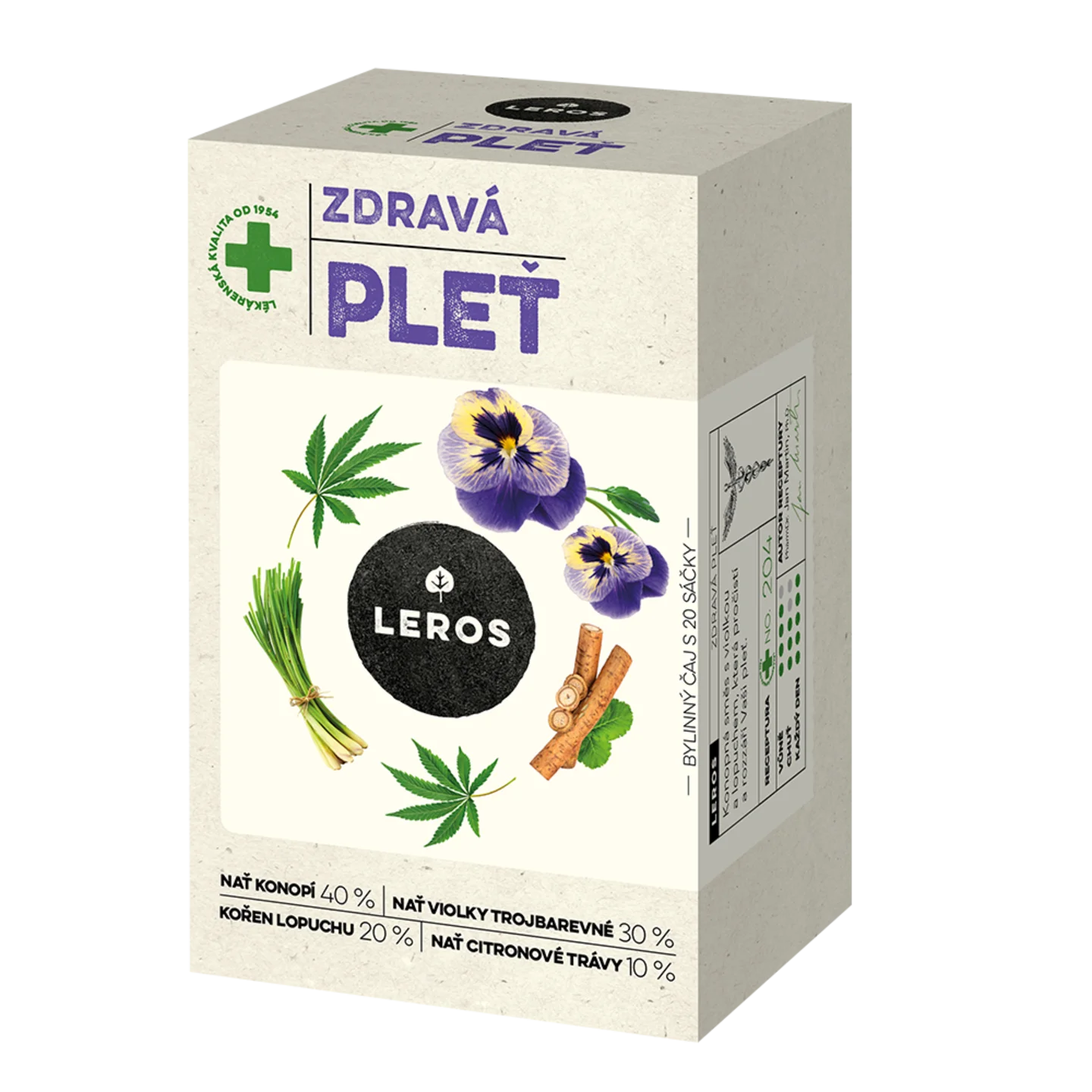 LEROS Healthy Skin Herbal Tea – Infusion Bags (20 x 1.5 g) – Purifies and Brightens the Skin