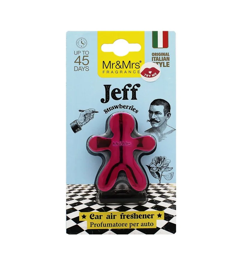 Jeff Chrome Strawberries car air freshener fuchsia