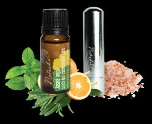 Natasha Aromatherapy Set with Inhaler - Clear Mind - Fresh Orange, Peppermint and Rosemary