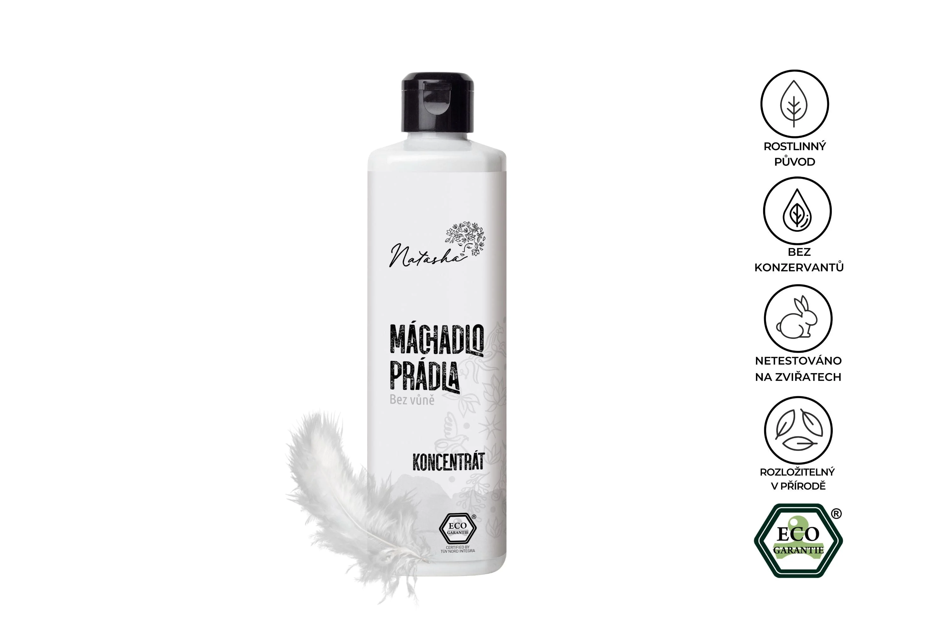 Natasha Fragrance-Free Laundry Rinse - 500 ml Concentrate - Protects Clothing and Your Skin
