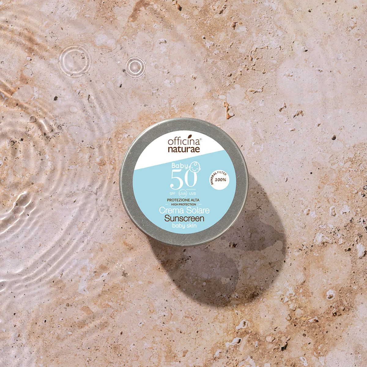 Officina Naturae Sunscreen for Kids and Sensitive Skin SPF 50 in a Tin (75 ml) - Fragrance-Free