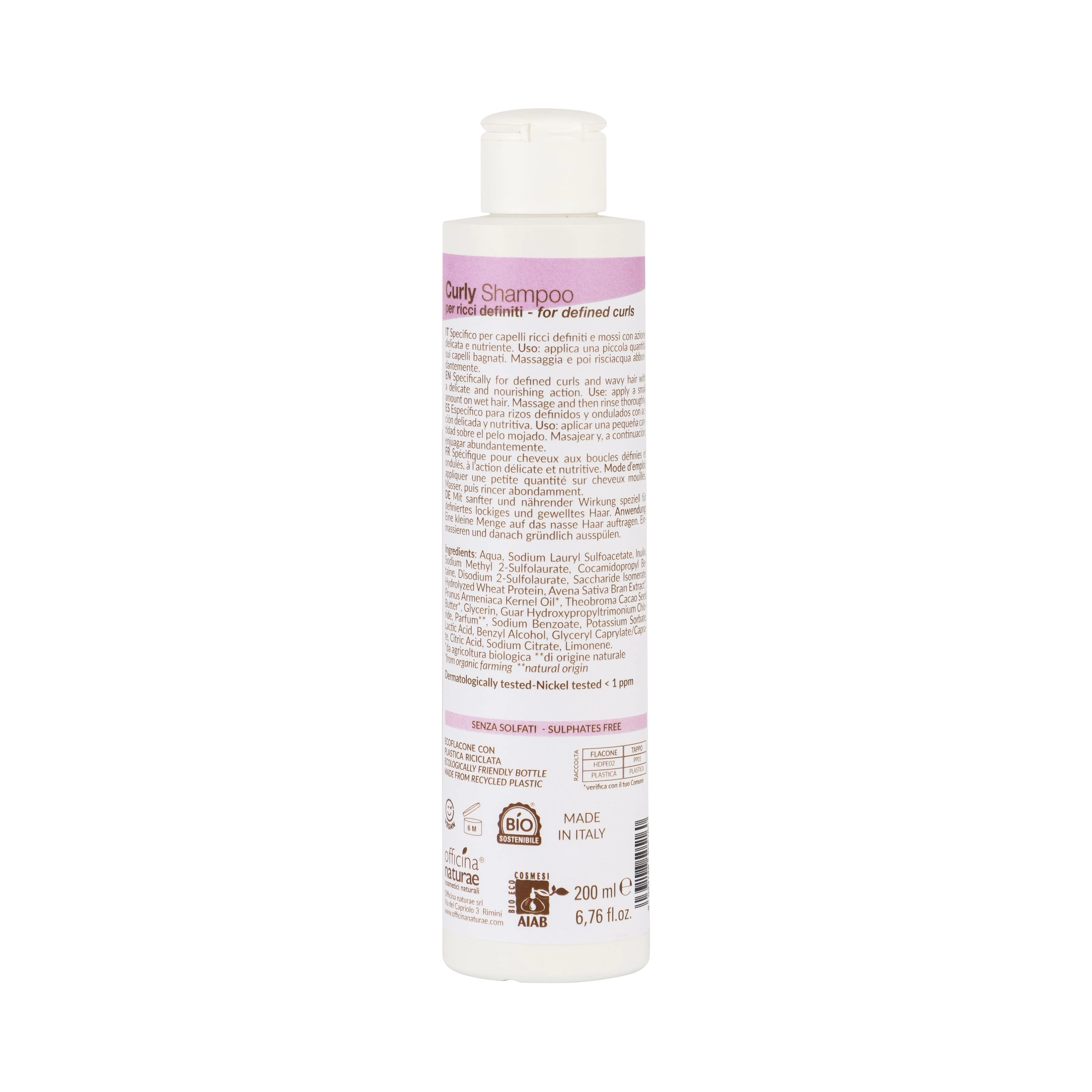 Officina Naturae Caring Shampoo for Soft and Defined Curls (200 ml) - Defines and Softens Your Curls