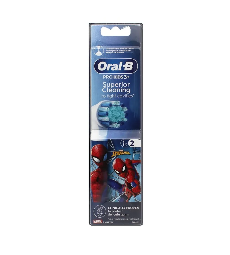 Pro Kids 3+ Spiderman Replacement Brush Heads 2 pcs
