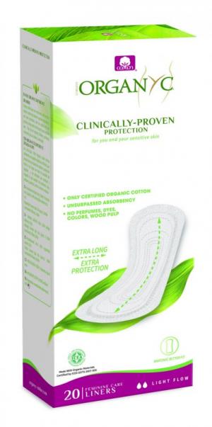 Maxi Slip Inserts (20 pcs) - 100% bio-cotton, extended, 2 drops