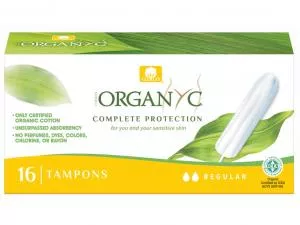 Organyc Tampons Regular (16 pcs) - 100% organic cotton, 2 drops