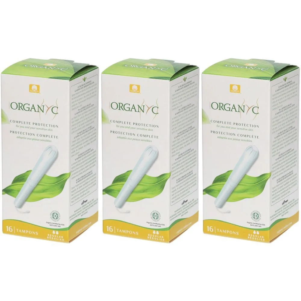 Organyc Tampons with applicator Regular (16 pcs) - 100% bio-cotton, 2 drops