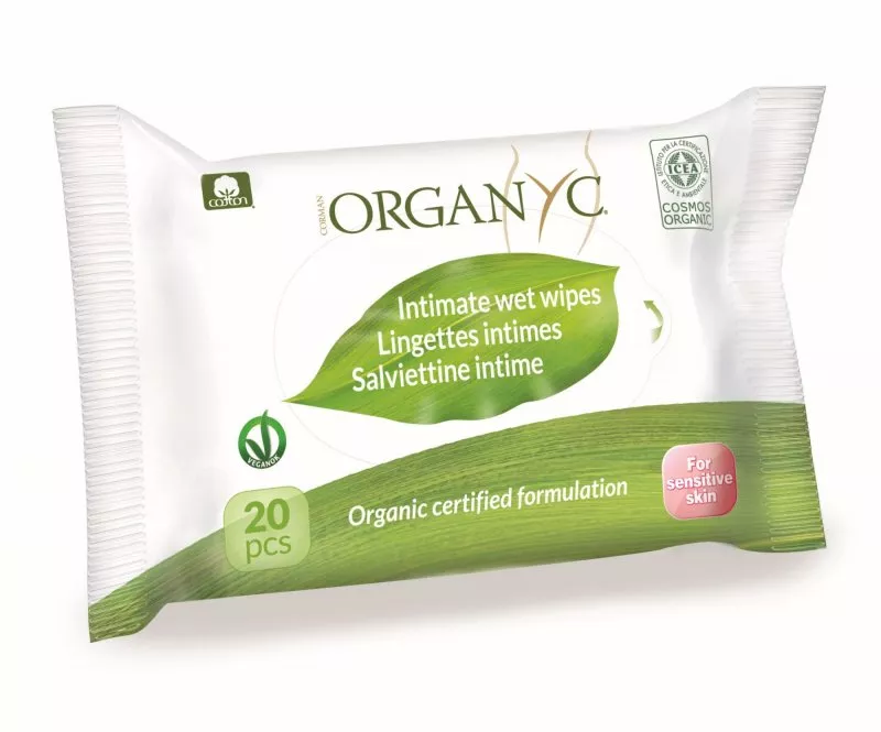 Organyc BIO moist wipes for intimate hygiene (20 pcs) - 100% organic cotton
