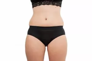 Pinke Welle Menstrual Panties Black Bikini - Medium Black - htr. and light menstruation (L)