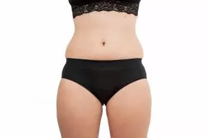 Pinke Welle Menstrual Panties Black Bikini - Medium Black - htr. and light menstruation (M)