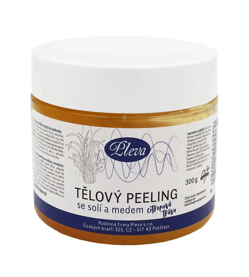 Exfoliating Body Scrub with Honey and Salt (Lemongrass) 300 g