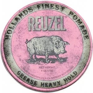 REUZEL Styling Pink Pomade Grease Heavy Hold hair pomade with medium hold and shine 113g for men