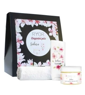 RYOR Sakura Gift Set Sugar Scrub with Japanese Cherry 325 g + Gentle Shower Gel with Japanese Cherry
