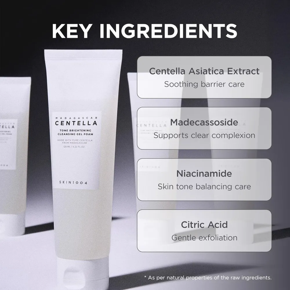 Madagascar Centella Tone Brightening Cleansing Gel Foam foaming cleansing gel for brightening and hydration 125 ml