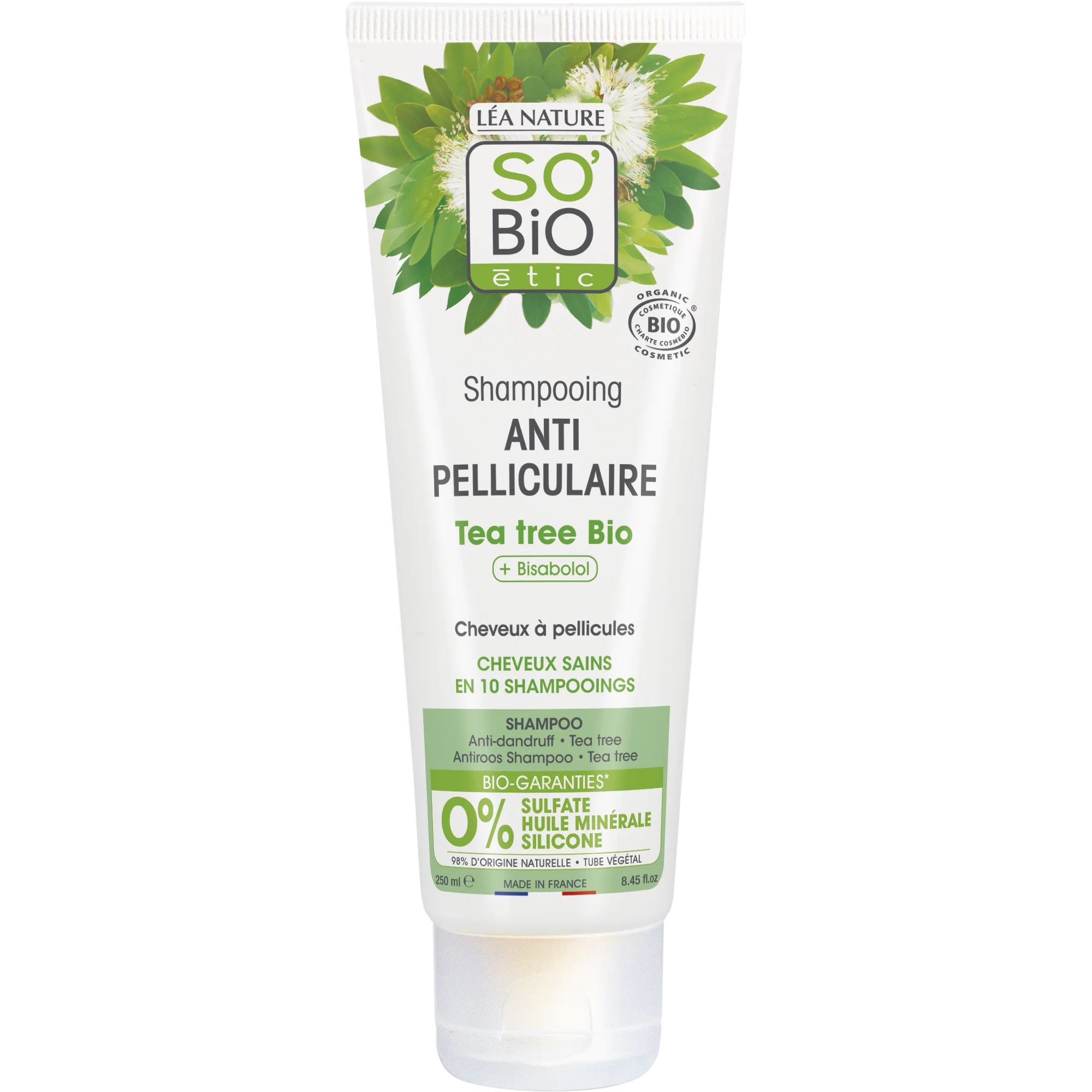 SO’BiO étic Anti-Dandruff Shampoo with Tea Tree and Bisabolol ORGANIC (250 ml) - with Aloe Vera Juice