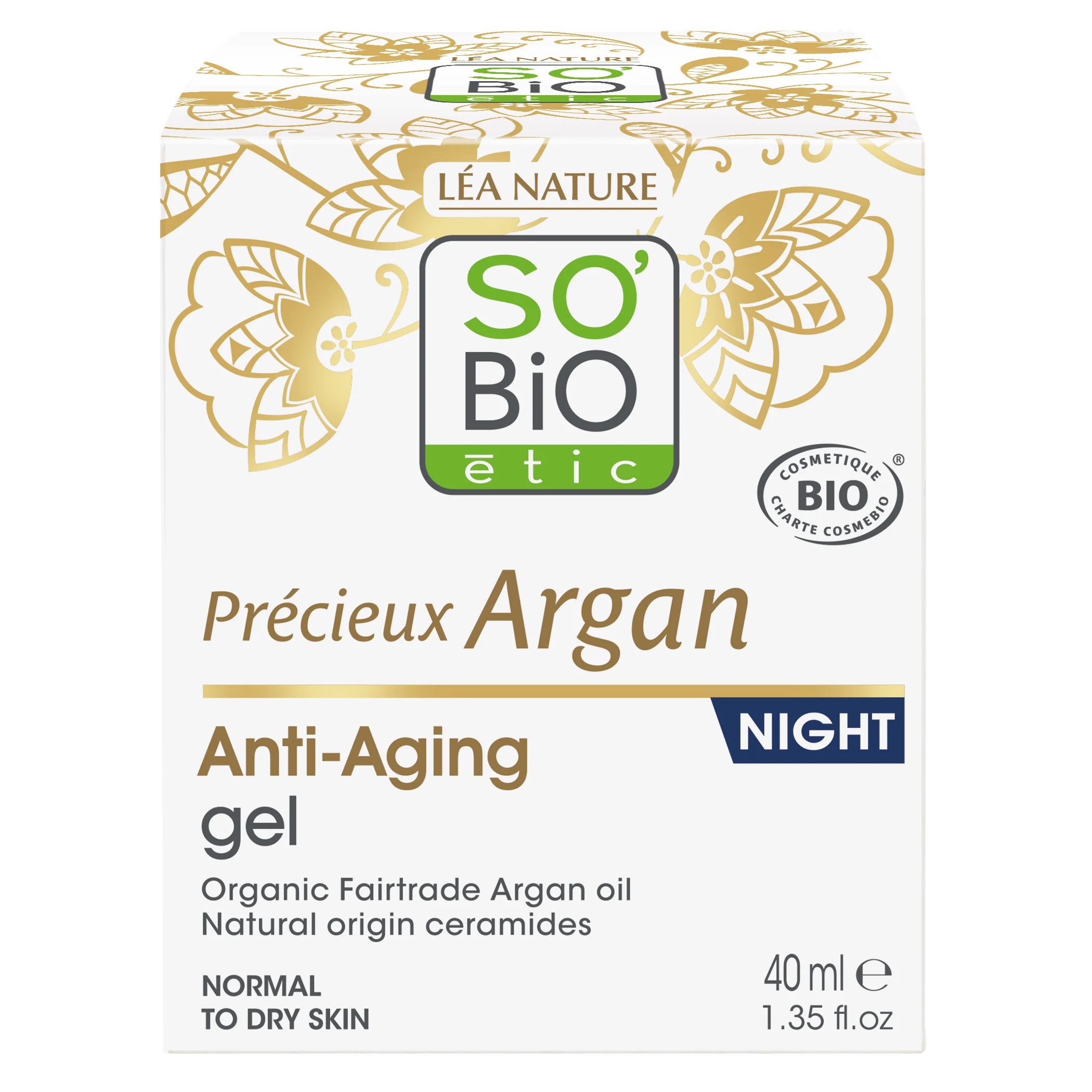 SO’BiO étic Anti-age Precieux Argan Night Gel BIO (50 ml) - regenerates and smooths the skin