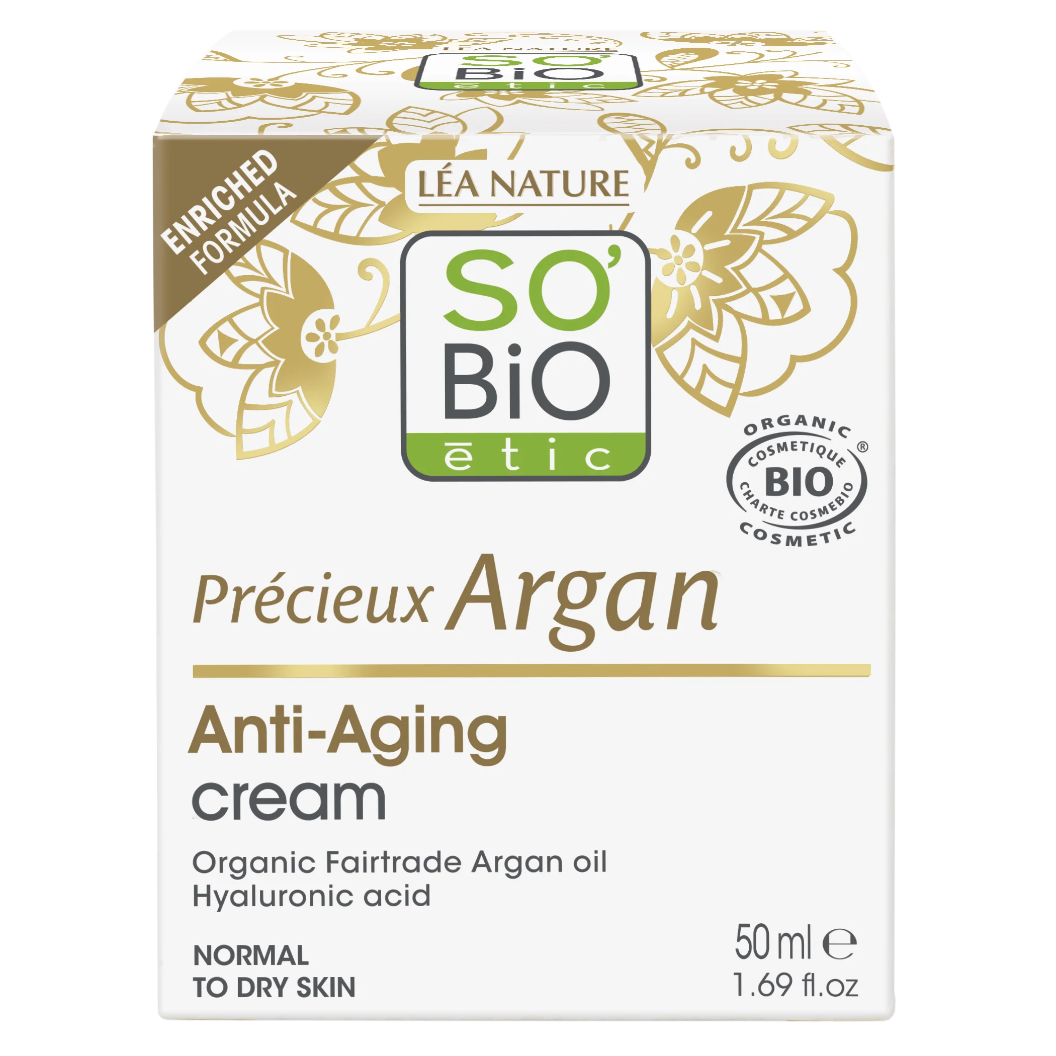 SO’BiO étic Anti-age Précieux Argan BIO Day Cream (50 ml) - hydrates, firms and brightens the skin