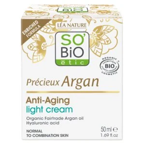 SO’BiO étic Anti-age Precieux Argan Light Day Cream for Normal to Combination Skin BIO (50 ml) - hydrates and firms the skin