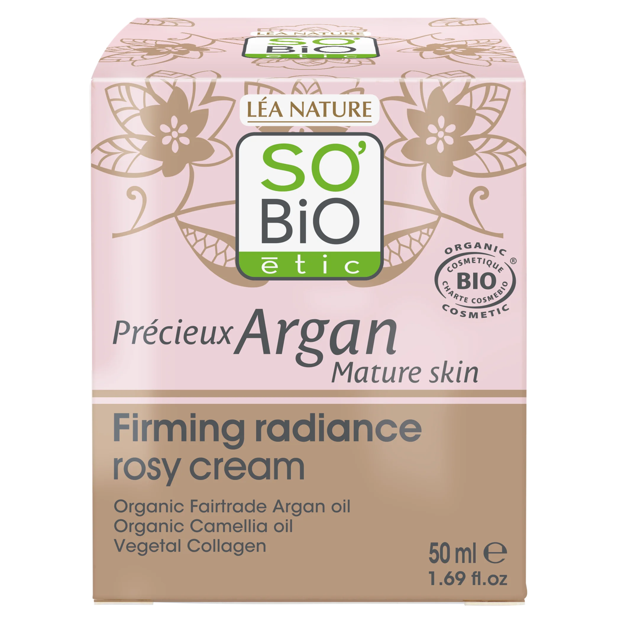 SO’BiO étic Anti-age Precieux Argan Pink Firming Day Cream GOLD BIO (50 ml) - firms and brightens the complexion