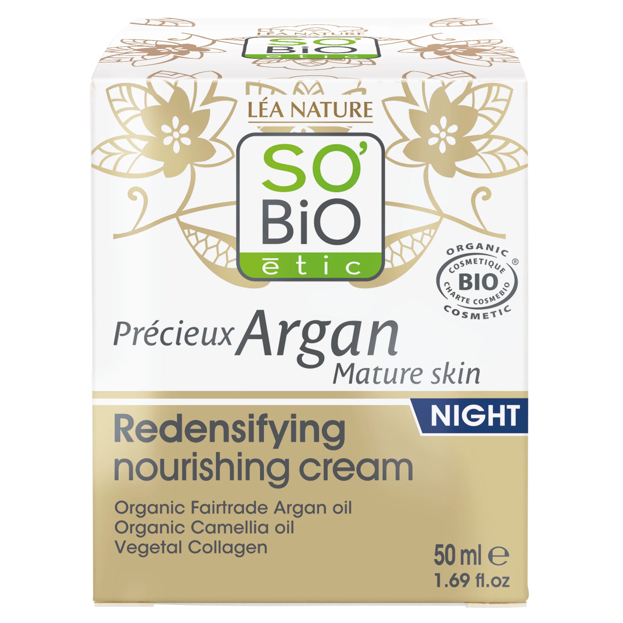 SO’BiO étic Anti-age Precieux GOLD BIO Nourishing and Firming Night Cream (50 ml) - ideal for mature skin