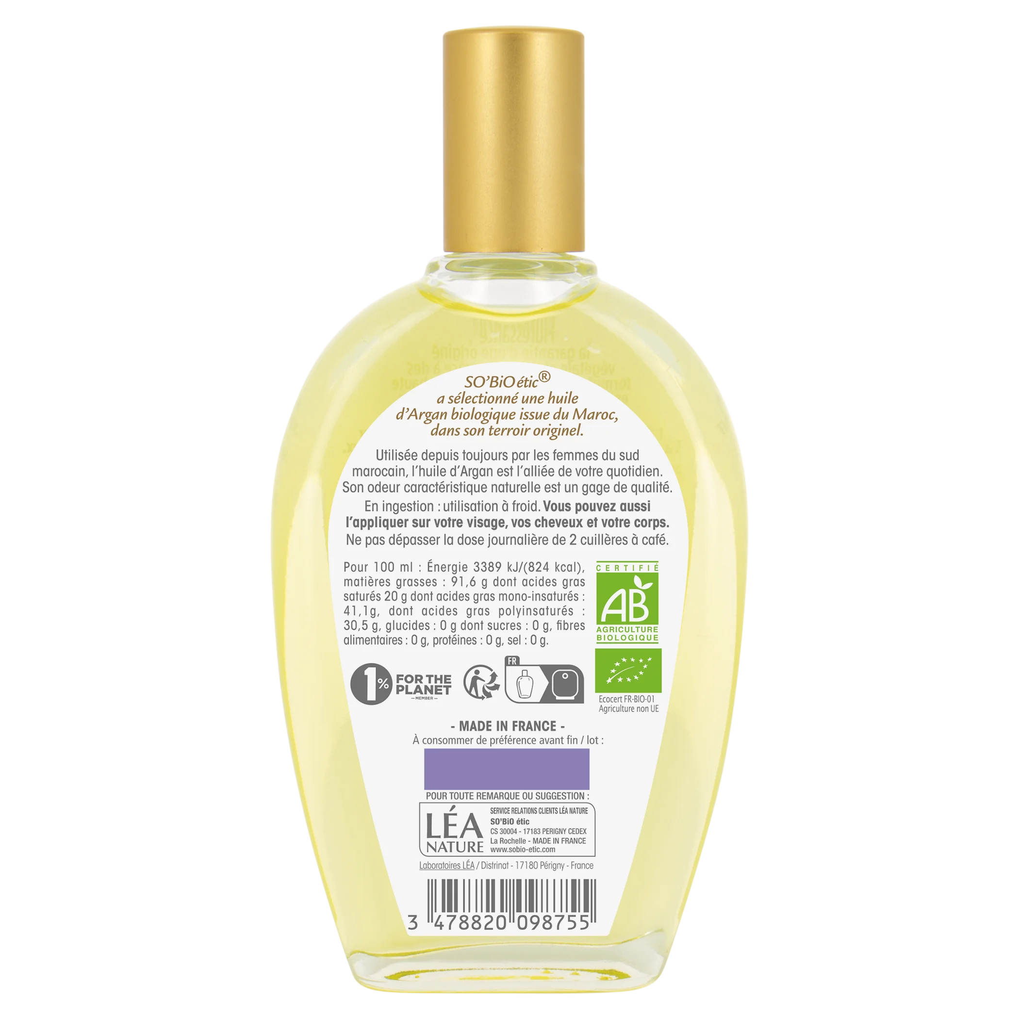 SO’BiO étic Organic Argan Oil (50 ml) - Elixir of Youth and Beauty
